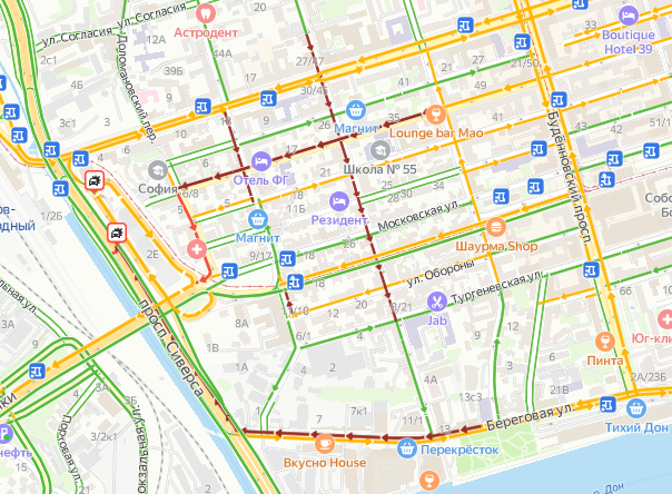 Проспект Сиверса Ростов. Улица Сиверса в Ростове на Дону на карте. Пробки Ростов.