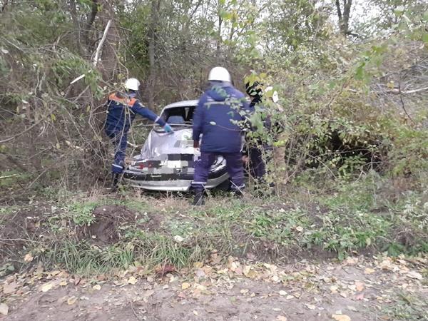 На трассе в Ростовской области легковушка вылетела в кювет и врезалась в дерево