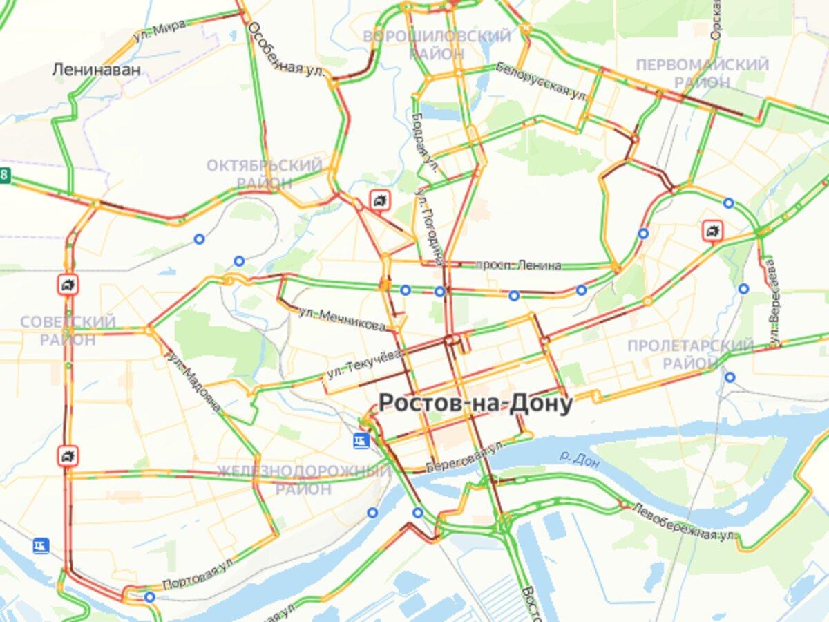 Карта пробки ростова на дону смотреть