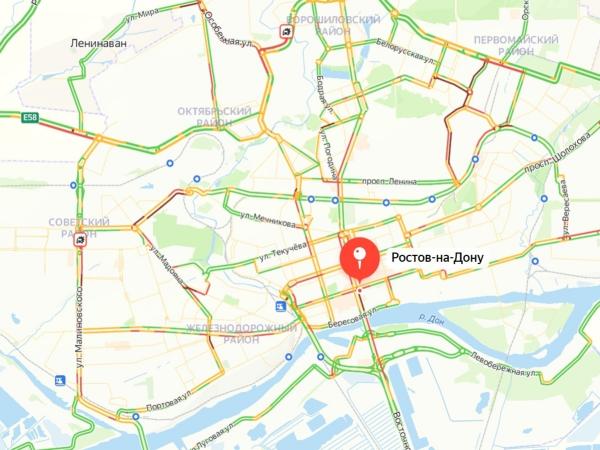 Утренний Ростов 12 января сковали восьмибалльные пробки