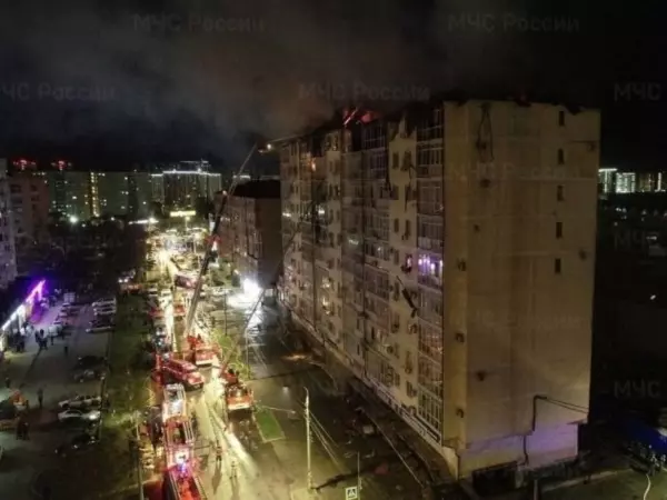 В Анапе потушили крупный пожар в 11-этажном доме