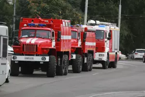 В Азовском районе произошел крупный пожар