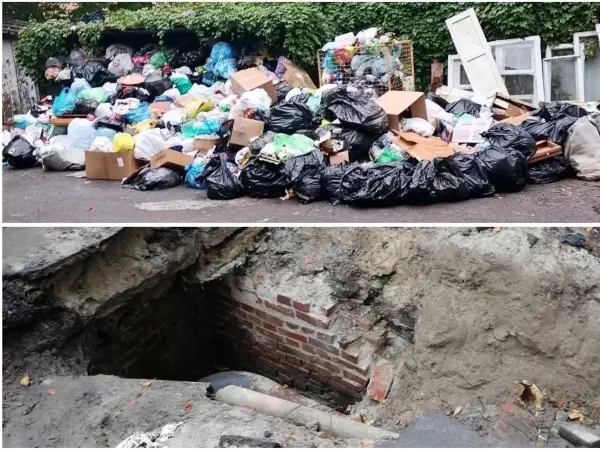 Жители Сельмаша в Ростове утопают в мусоре из-за ремонта трубы