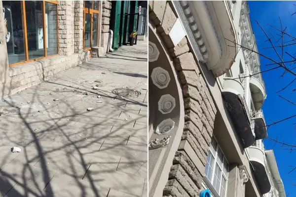 В Ростове с доходного дома Штрома на Садовую упали куски бетона