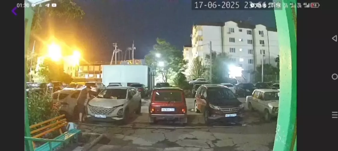 Появилось кадры момента поджога иномарки в Волгодонске