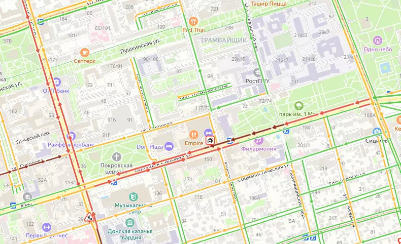 Массовое ДТП парализовало движение в центре Ростова