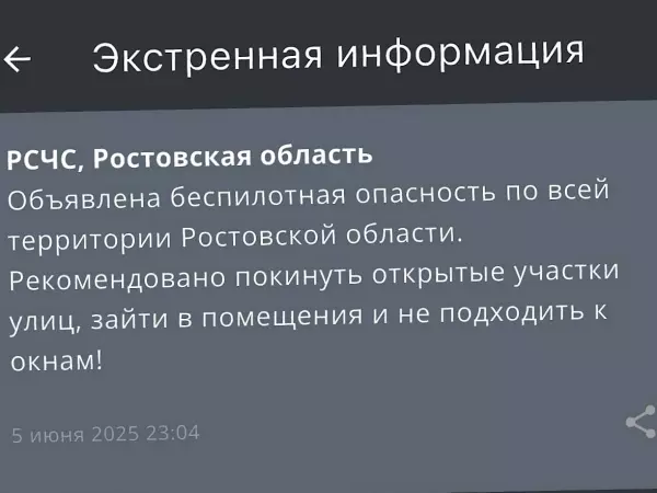 В Ростовской области объявили беспилотную опасность вечером 5 июня