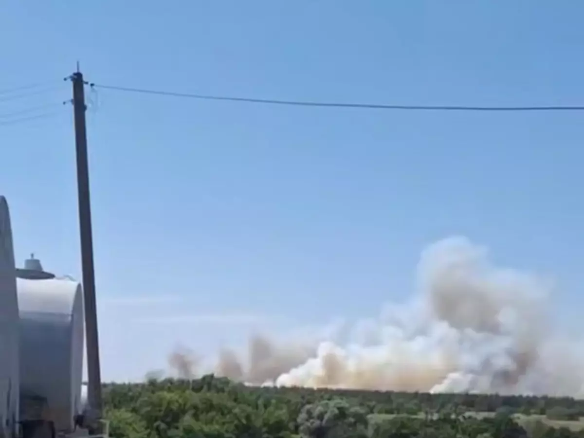 В Каменском районе полыхает ландшафтный пожар на пяти гектарах