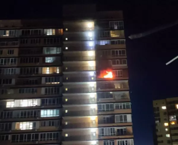 Фото к материалу: В Ростове на Севером загорелась квартира на 16-м этаже
