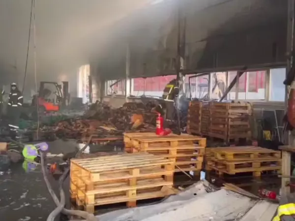 Фото к материалу: Под Ростовом в складском помещении произошел крупный пожар