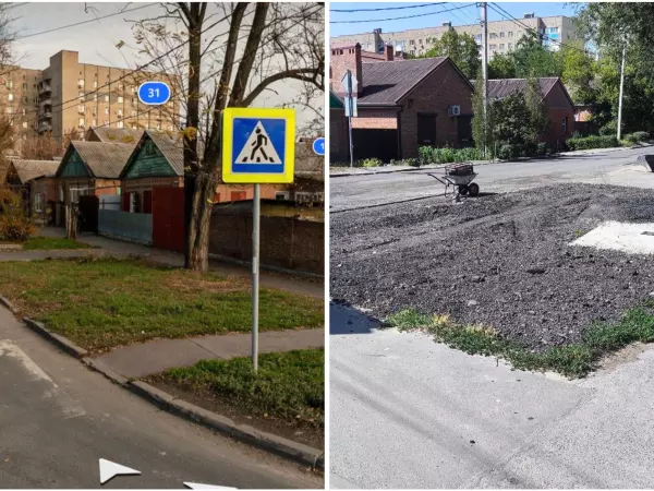 Фото к материалу: В Ростове работники уложили асфальт поверх газона во время ремонта дороги
