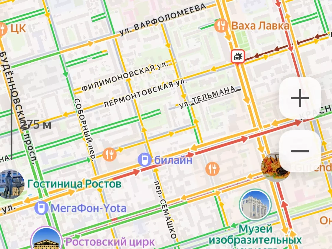 В центре Ростова образовались огромные пробки после падения БПЛА