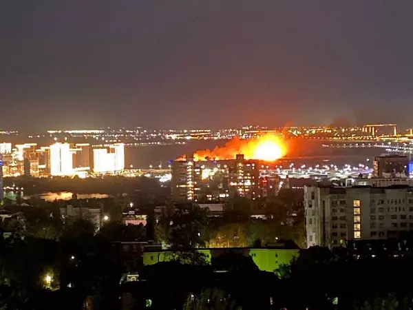 Фото к материалу: В Ростове на Левом берегу увеличилась площадь ландшафтного пожара