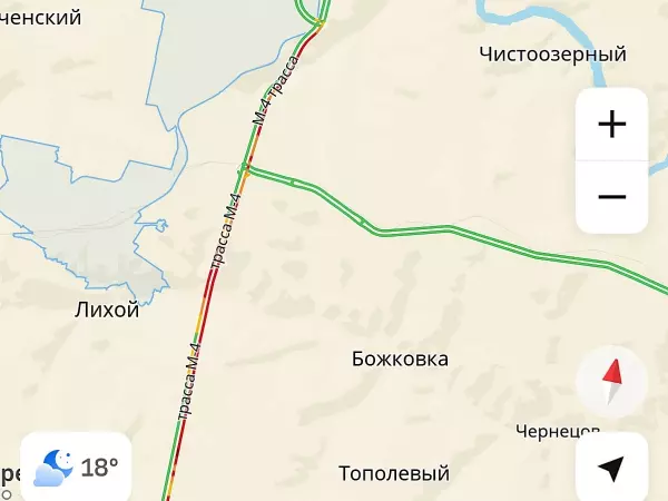 Фото к материалу: Огромная пробка образовалась в районе Каменска-Шахтинского