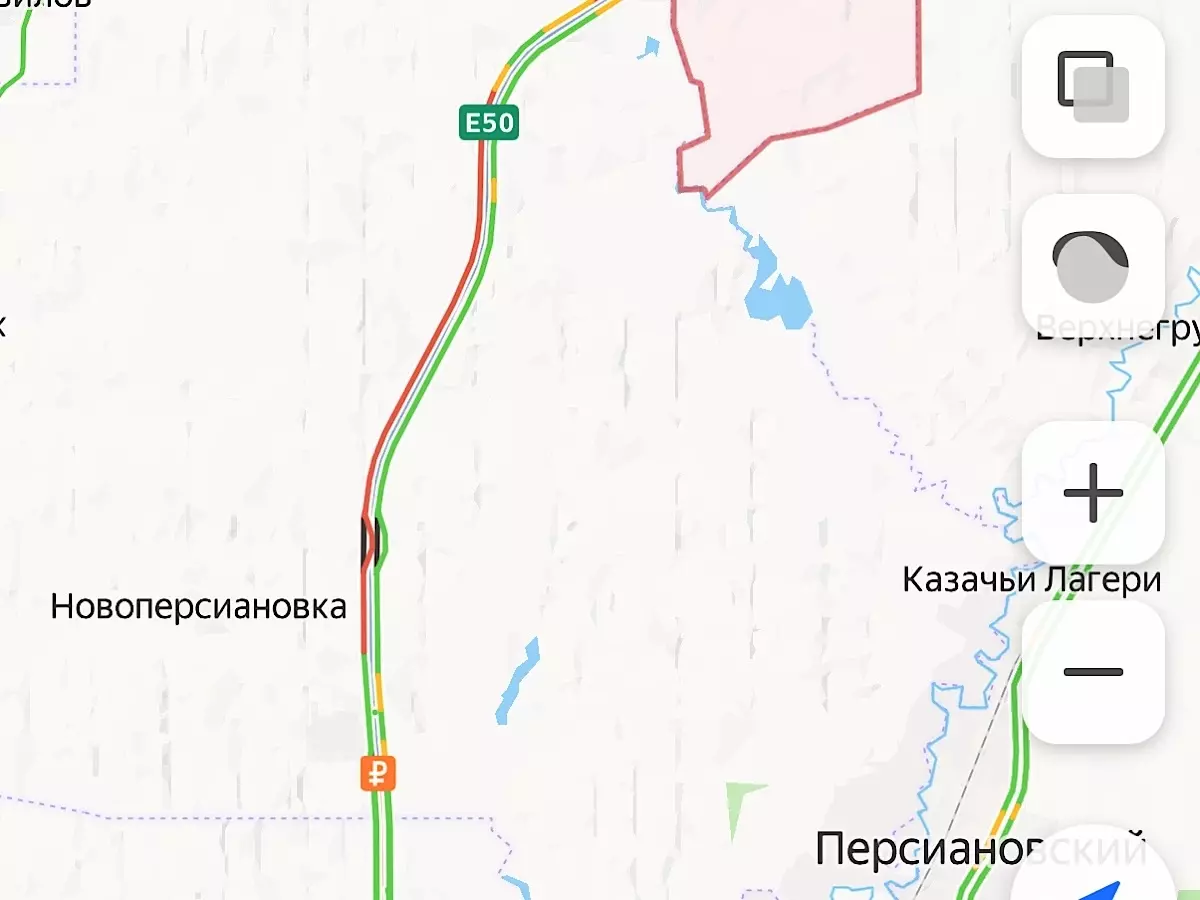 Гигантская пробка растянулась на трассе М-4 Дон в Октябрьском районе