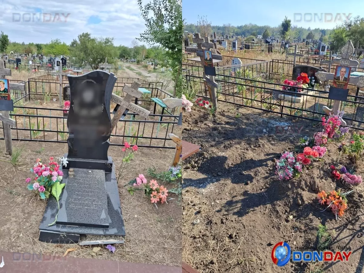 В Азове неизвестные украли с могилы памятник