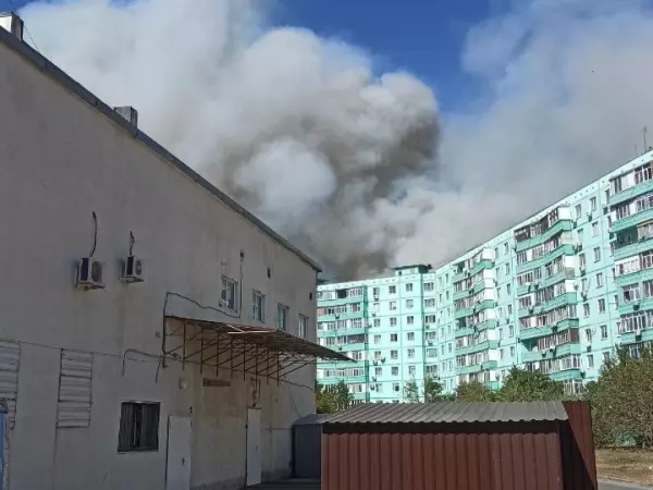 Фото к материалу: Жуткие кадры крупного ландшафтного пожара в Кулешовке