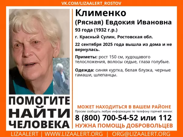 Фото к материалу: К поискам 93-летней пенсионерки из Ростовской области привлекли автомобилистов