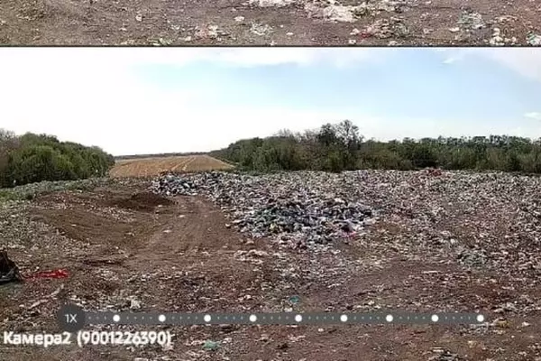 Фото к материалу: В Зернограде вновь горит мусорный полигон за городом