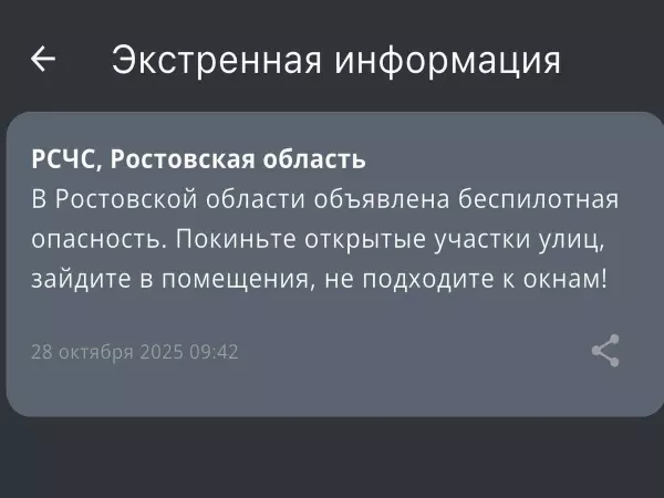В Ростовской области объявлена беспилотная опасть 28 октября Фото к материалу: В Ростовской области объявлена беспилотная опасть 28 октября