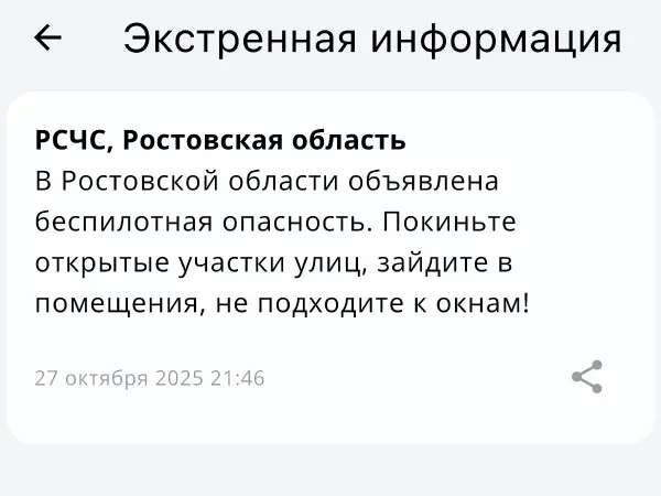 Фото к материалу: В Ростовской области объявлена беспилотная опасность 27 октября