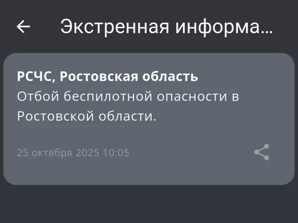 Фото к материалу: В Ростовской области объявлен отбой беспилотной опасности