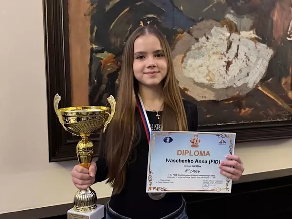 Юная шахматистка из Ростовской области взяла серебро на Чемпионате мира среди любителей