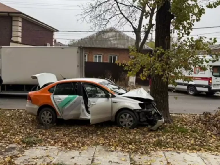 «Фольксваген Поло» отлетел в дерево после лобового столкновения с «Солерс Атлант»в Ростове