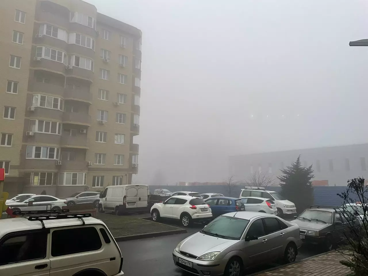 Густой туман опустился на улицы Ростова утром 23 ноября