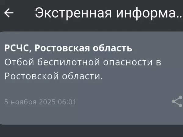 Фото к материалу: В Ростовской области объявили отбой беспилотной опасности