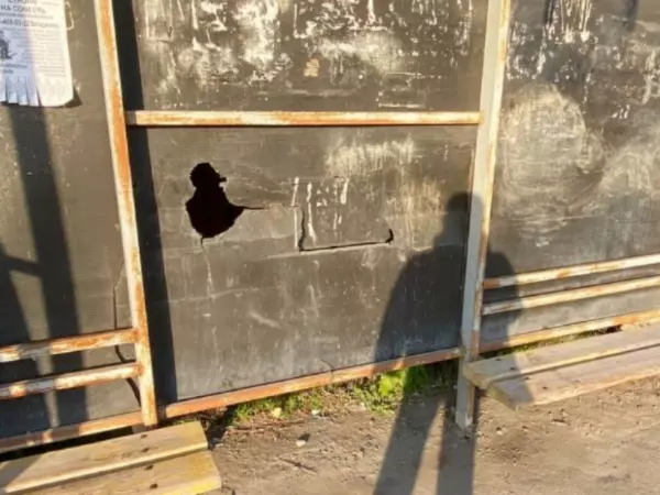 Фото к материалу: Дырявая и привязанная к столбу: на Петрожицкого в Ростове пять лет не могут починить остановку