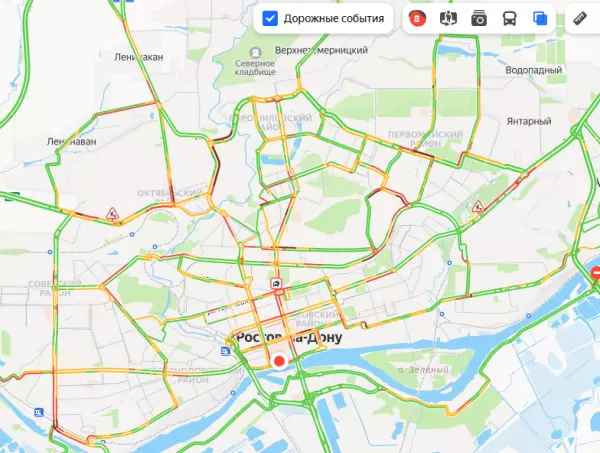 Фото к материалу: Адские восьмибалльные пробки сковали Ростов вечером 14 ноября
