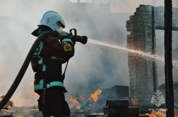 Фото к материалу: В Ростовской области за сутки спасатели потушили 5 пожаров, один человек спасен