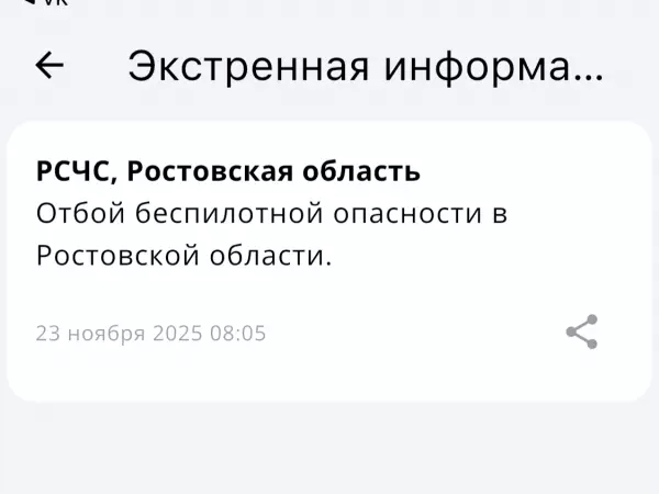 Фото к материалу: Отбой беспилотной опасности объявили утром 23 ноября в Ростовской области