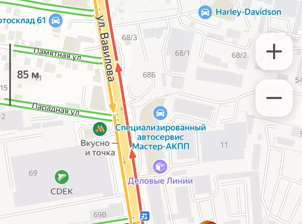 В Ростове на Вавилова образовалась пробка почти на два километра из-за ДТП