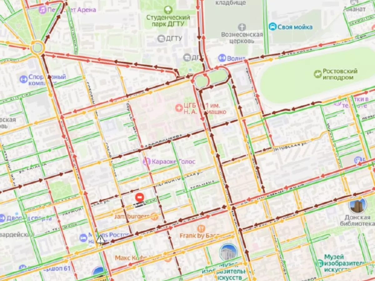 Восьмибалльные пробки сковали Ростов в вечерний час пик 22 декабря