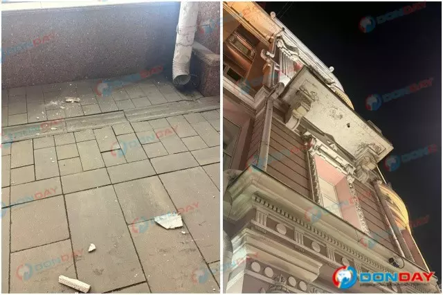 В Ростове с главного корпуса университета на Большой Садовой осыпалась штукатурка