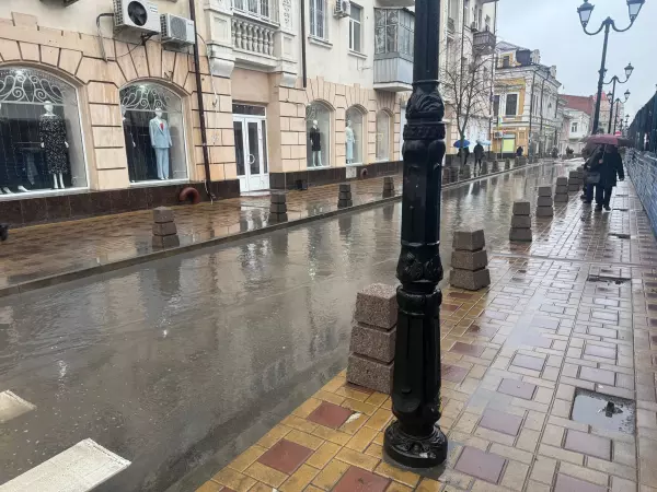 Фото к материалу: Из-за небольшого дождя в Ростове затопило переулок Семашко 