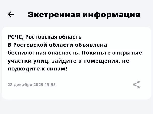 Фото к материалу: В Ростовской области объявили беспилотную опасность 28 декабря