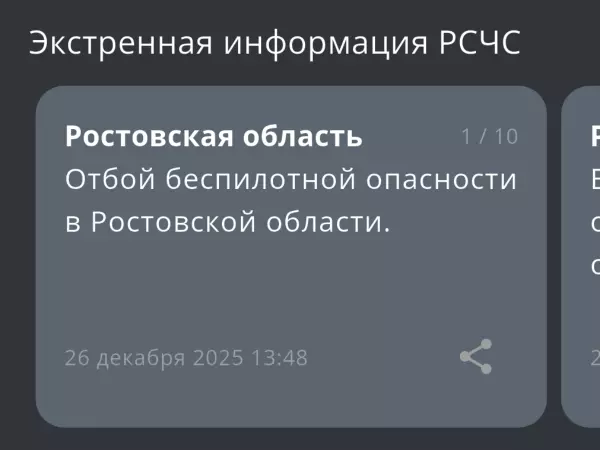 Фото к материалу: В Ростовской области спустя полтора часа сняли режим беспилотной опасности