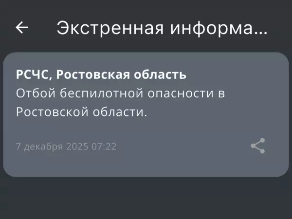 Фото к материалу: Утром 7 декабря на Дону отменили угрозу атаки беспилотников