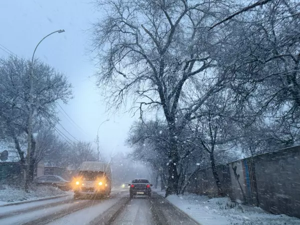 Фото к материалу: Снежная зима добралась до Ростова: в последний понедельник-2025 город накрыл сильный снегопад