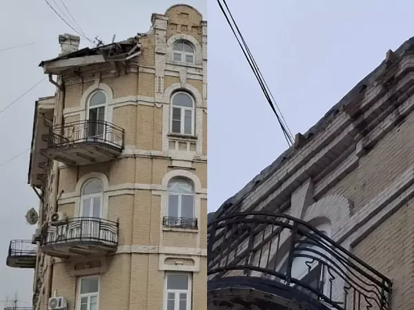 Фото к материалу: С доходного дома Я.Г. Эсс в Ростове оторвали часть крыши, входящую в предмет охраны