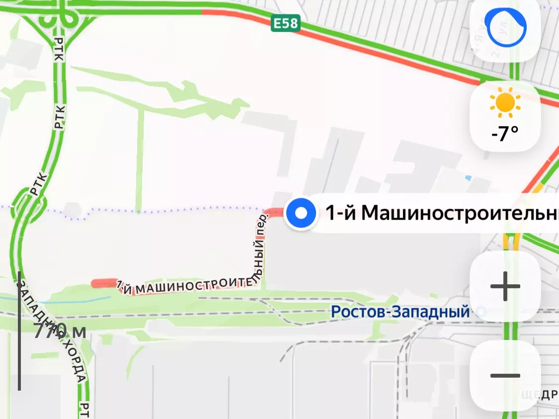 На Западном в Ростове ограничили движение транспорта по 1-му Машиностроительному переулку