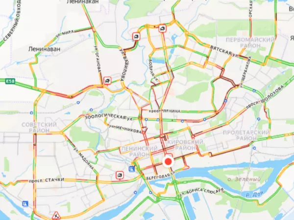 Фото к материалу: Вечером 23 января пробки в Ростове достигли абсолютного максимума