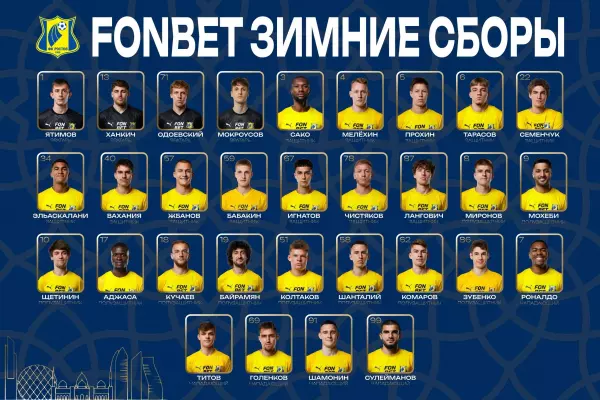 Фото к материалу: Есть новички: ФК  «Ростов» объявил состав команды, отправившийся на зимние сборы 