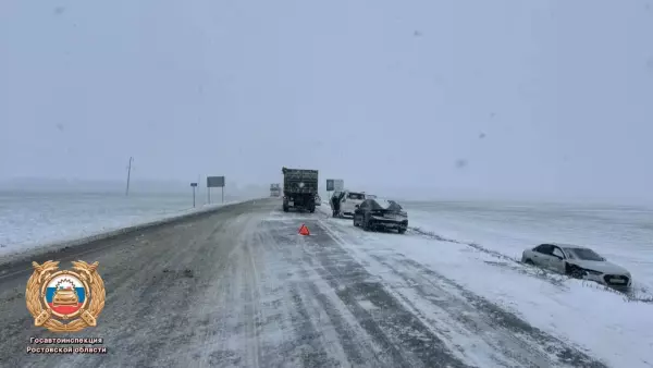 Фото к материалу: В Ростовской области иномарку с ребенком занесло в кювет