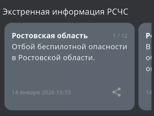 Фото к материалу: Спустя два часа в Ростовской области дали отбой беспилотной опасности