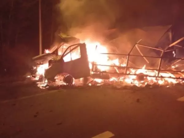 Фото к материалу: Пожар в Аксайском районе уничтожил четыре «ГАЗели»