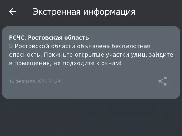 Фото к материалу: В Ростовской области объявлена беспилотная опасность